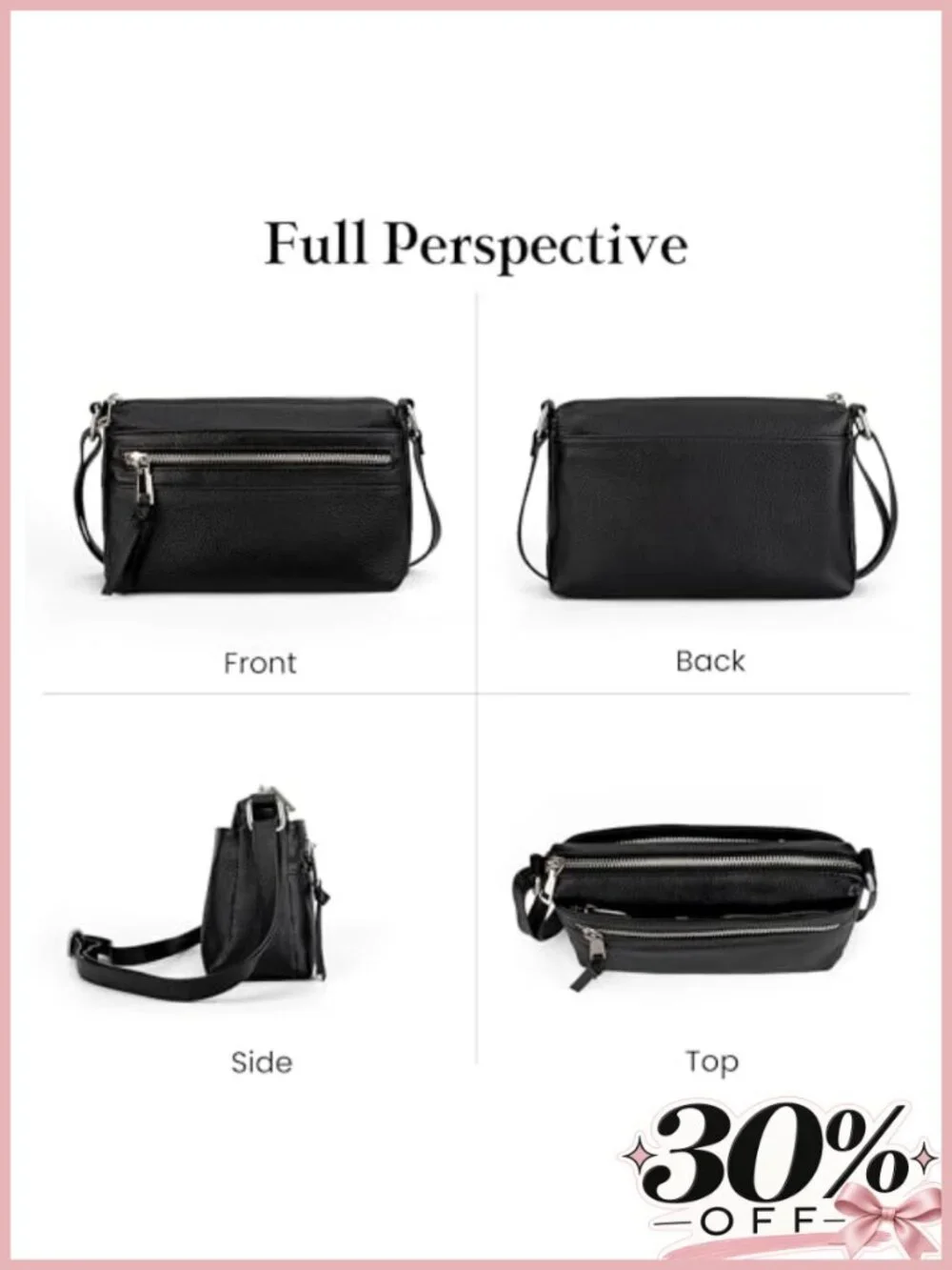 Genuine Leather Crossbody Bag RFID Small Travel Purse